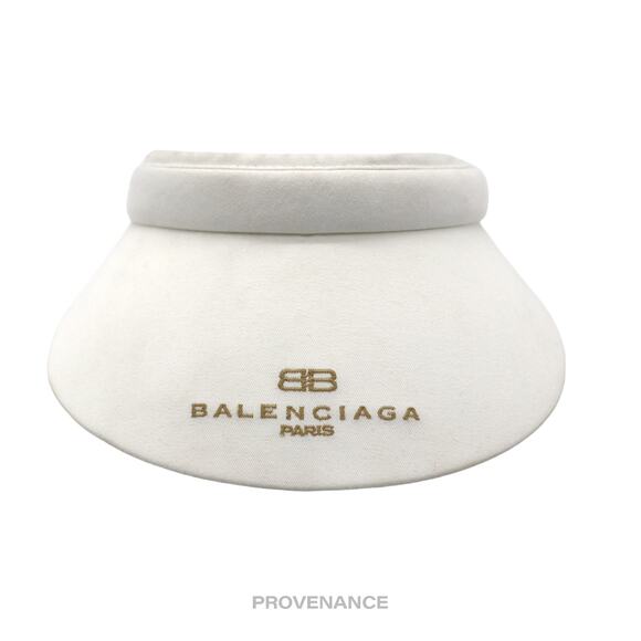 🔴 Balenciaga BB Logo Embroidered Visor - White - Picture 1 of 7